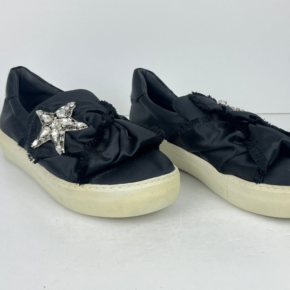 J Slides NYC Loafers Size 8 Black Flat Heel Platform 1.5in Slip On Round Toe